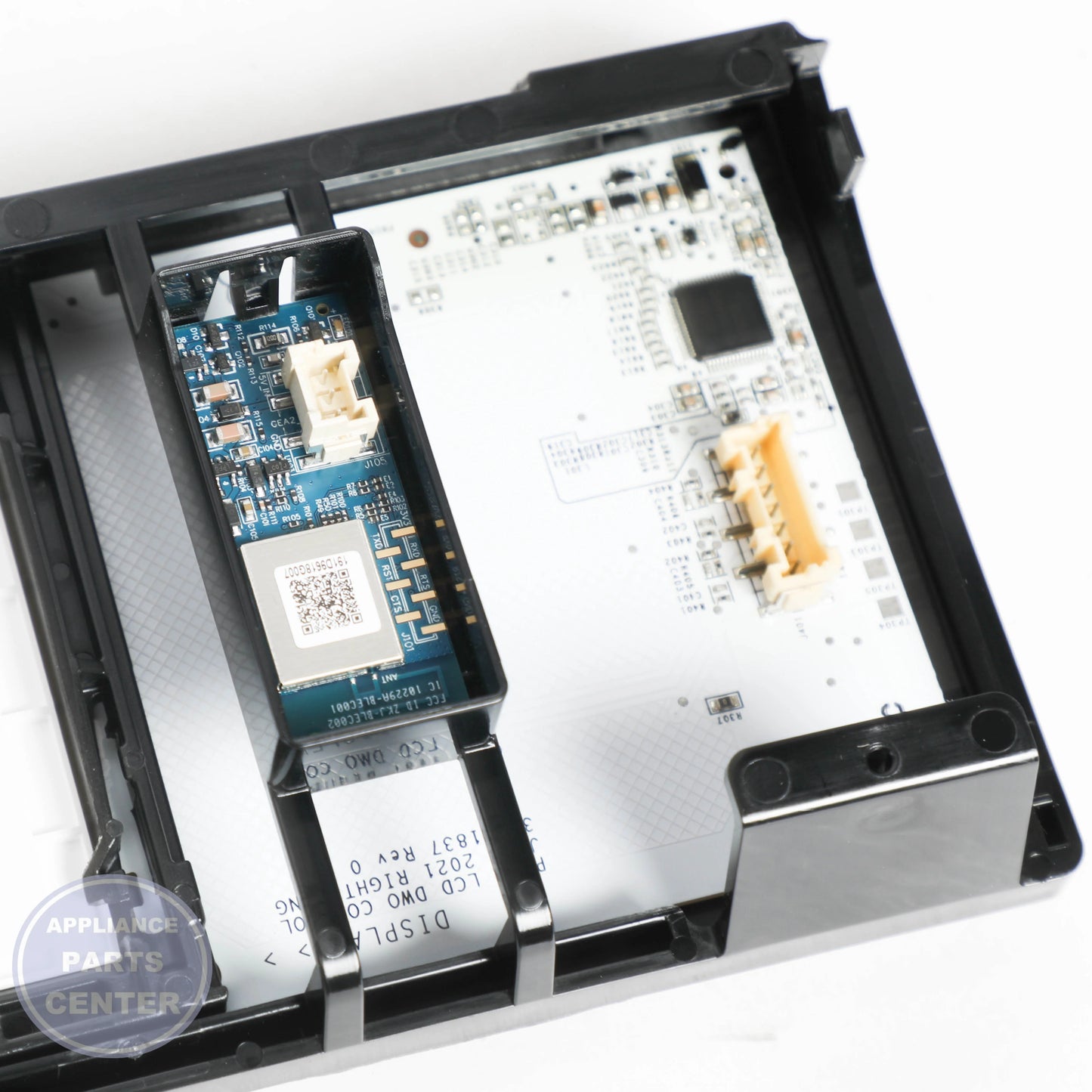 GEH GLASS AND TOUCH BOARD ASM WB27X45673 - Installation in GEH Range showcasing key mounting points