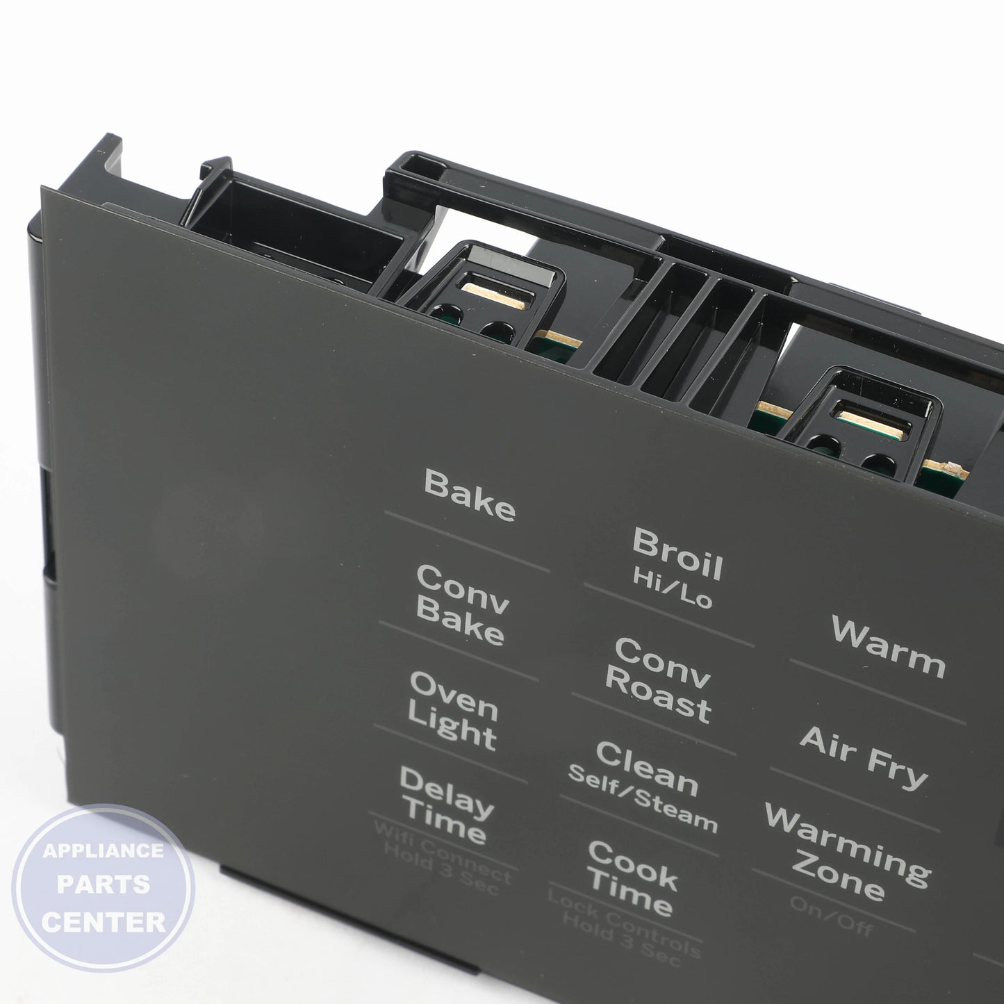 GEH CONTROL & FACEPLATE WB27X47794 - Installation in GEH Range model showcasing mounting points