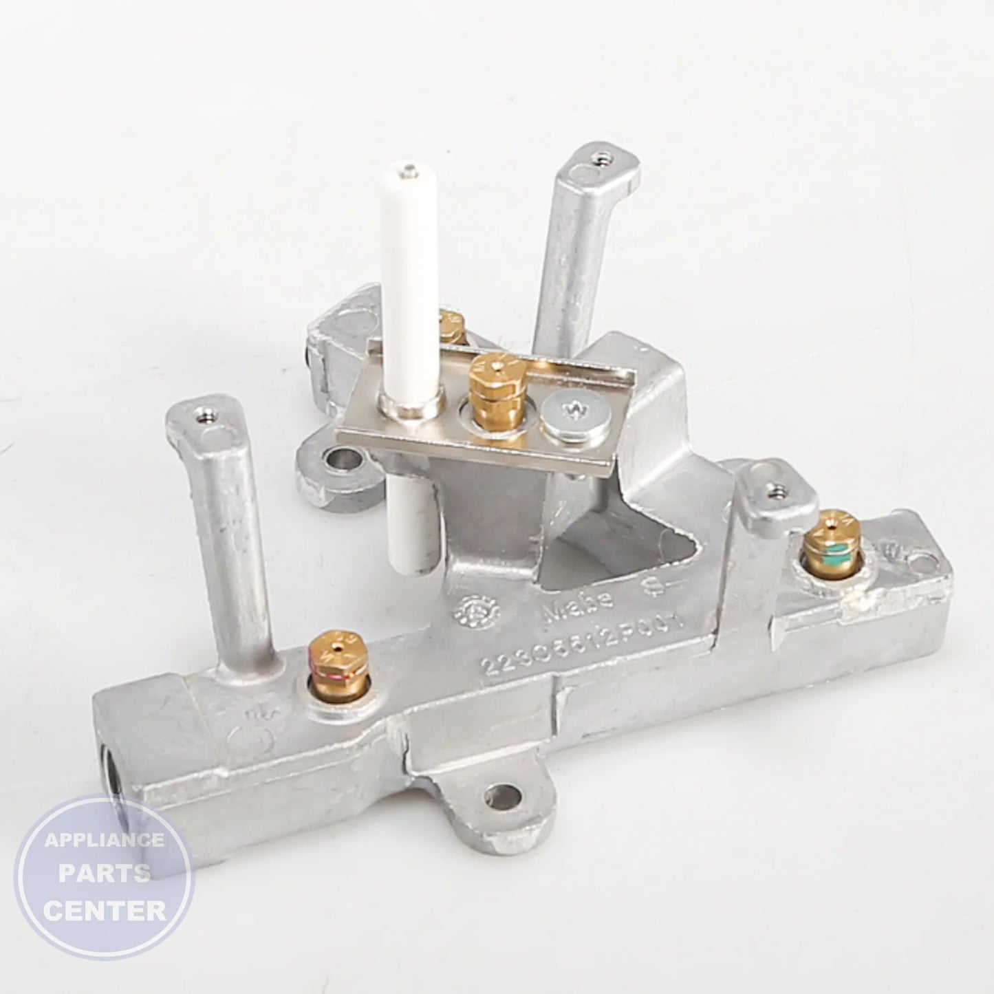 GEH RANGE TOP BURNER ASSEMBLY WB28K10785 - Installation in GEH model showing key mounting points