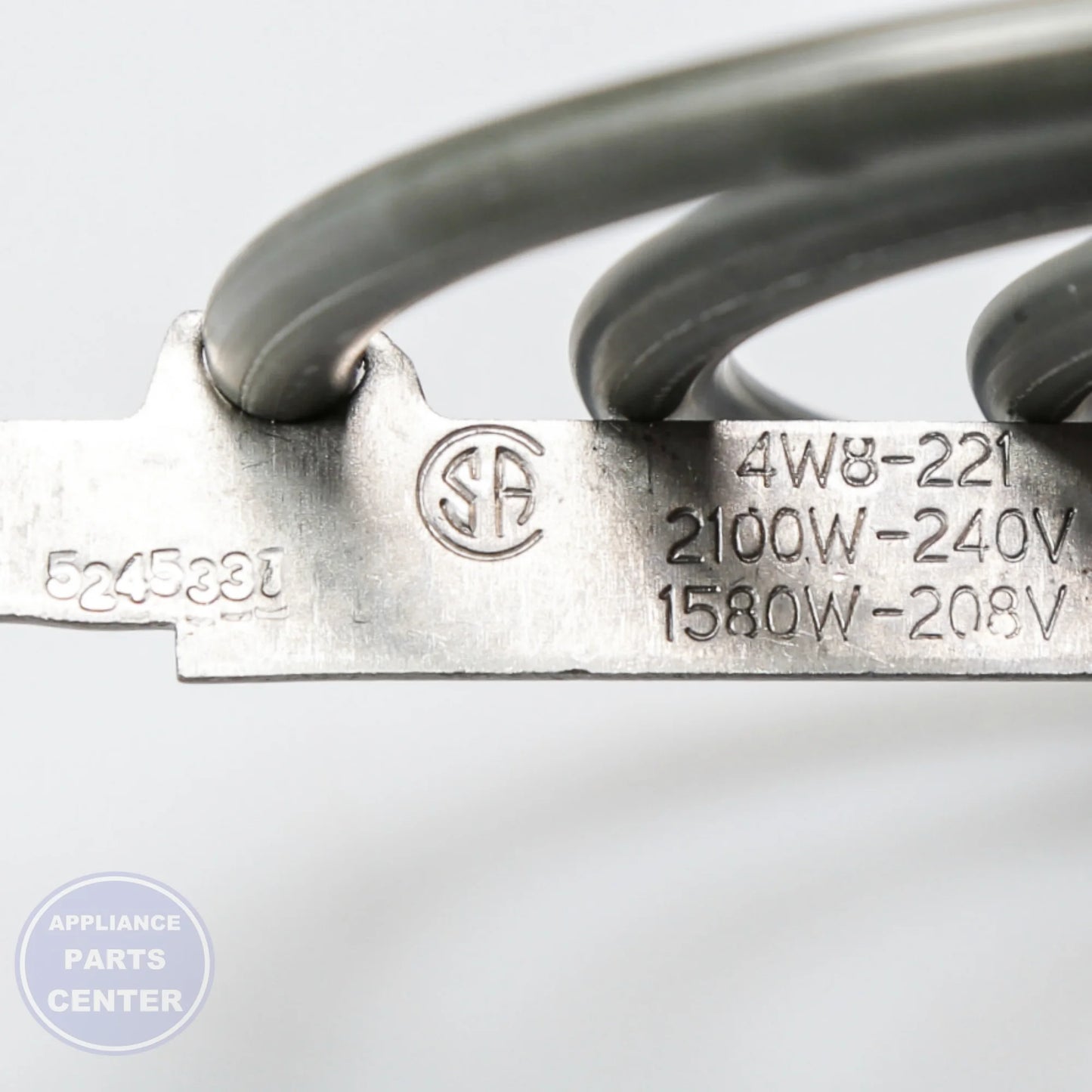 RANGE 8 SURFACE ELEMENT - 4 TURNS WB30K10014 - Side view with 2500 watts heating capacity