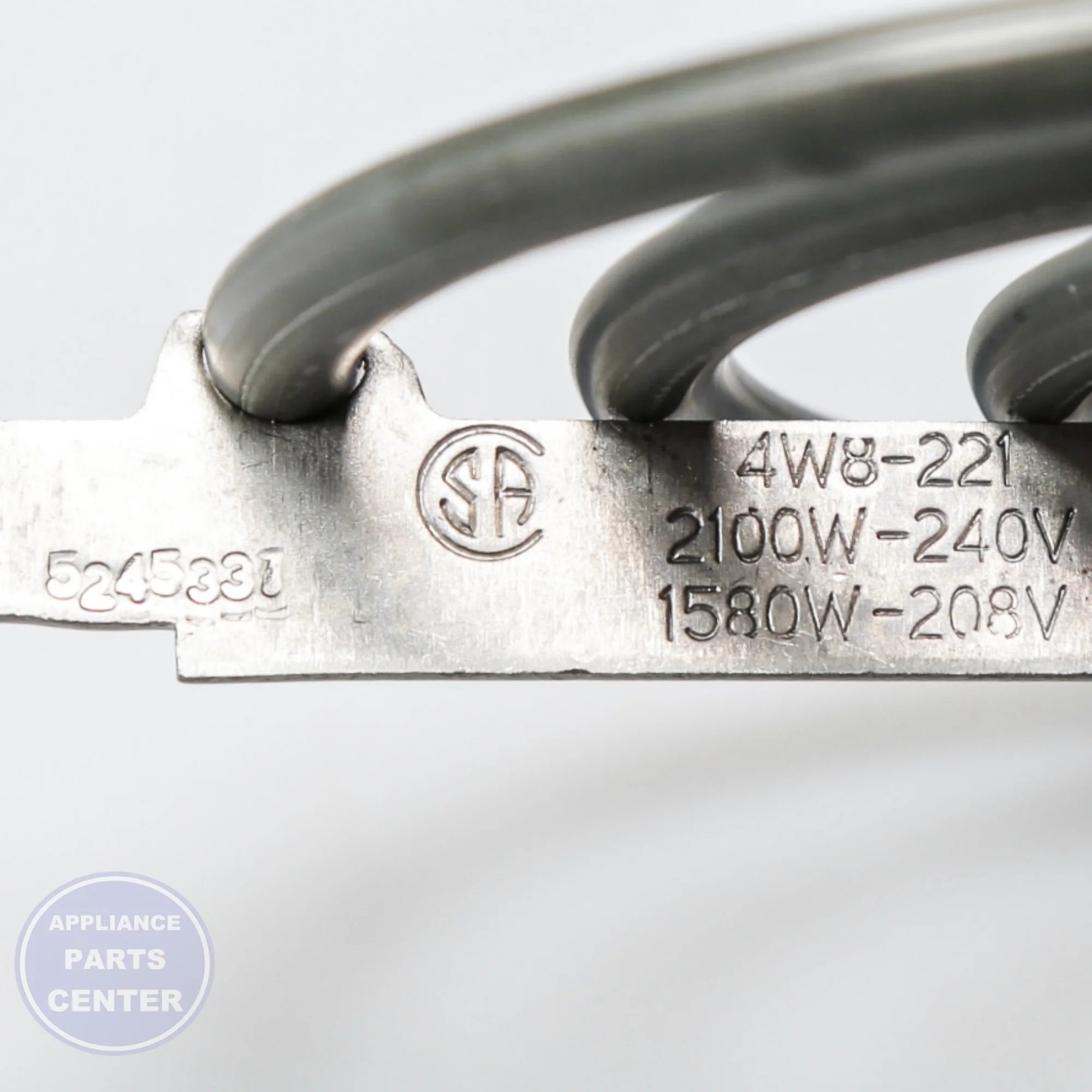 RANGE 8 SURFACE ELEMENT - 4 TURNS WB30K10014 - Side view with 2500 watts heating capacity