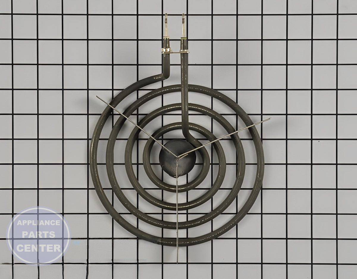 GE OVEN BURNER SURFACE UNIT ELEMENT 8" 2100W BLACK MEDALLION - Detailed view of black medallion design