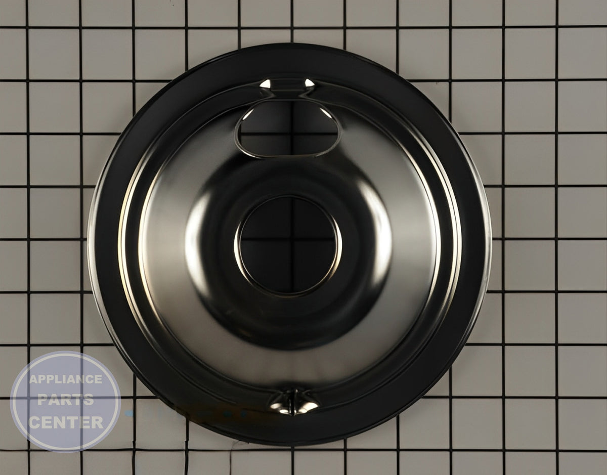 GE OVEN 6" BOWL BURNER WB31K10265 - Detailed view of drip bowl and pan assembly