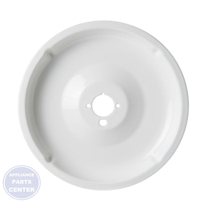 RANGE DRIP BOWL - LARGE WHITE WB31K5092 - Side view with specific measurements