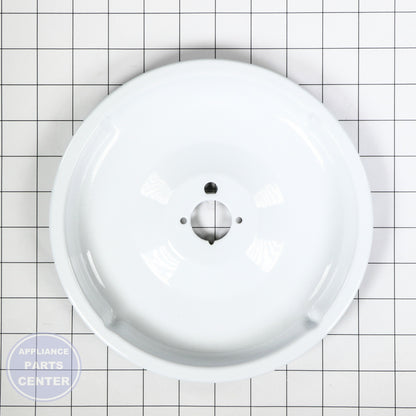 GEH RANGE DRIP BOWL - LARGE WHITE WB31K5092 - Installation in GEH model showing secure mounting points