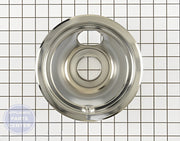 GE OVEN 6" CHROME BURNER DRIP BOWL WB31T10010 - Main view showing durable chrome finish for various GE models