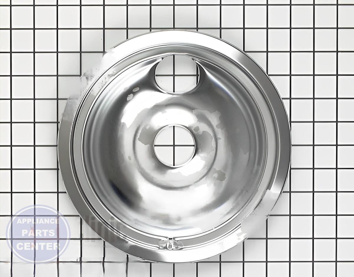 GE OVEN 8" CHROME DRIP BOWL BURNER WB31T10011 - Main view showing efficient heat distribution for GE Oven models