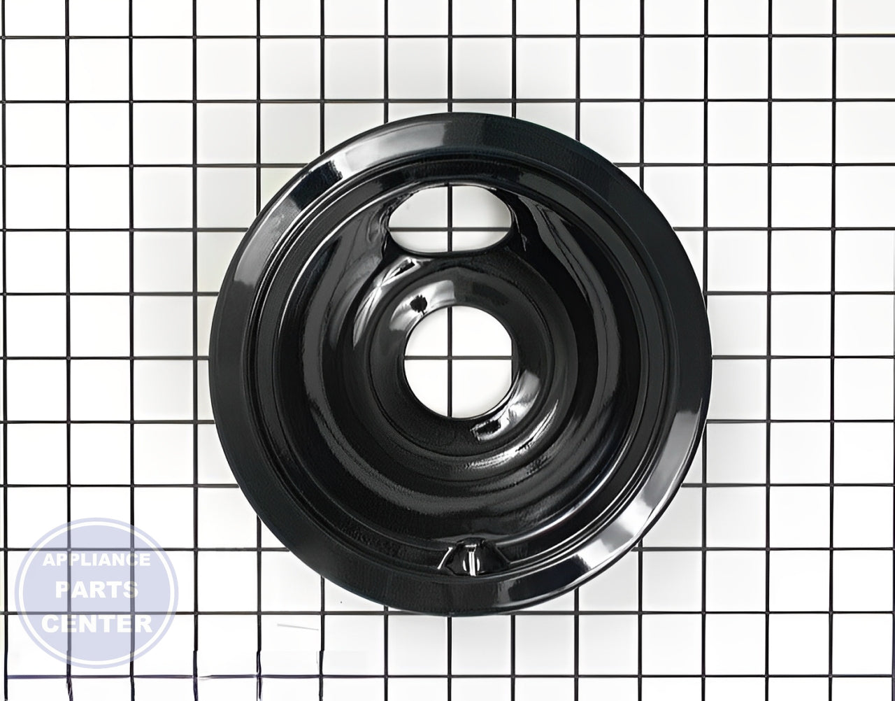 GE OVEN 6-INCH BLACK DRIP BOWL WB31T10014 - Main view showing durable material for GE models