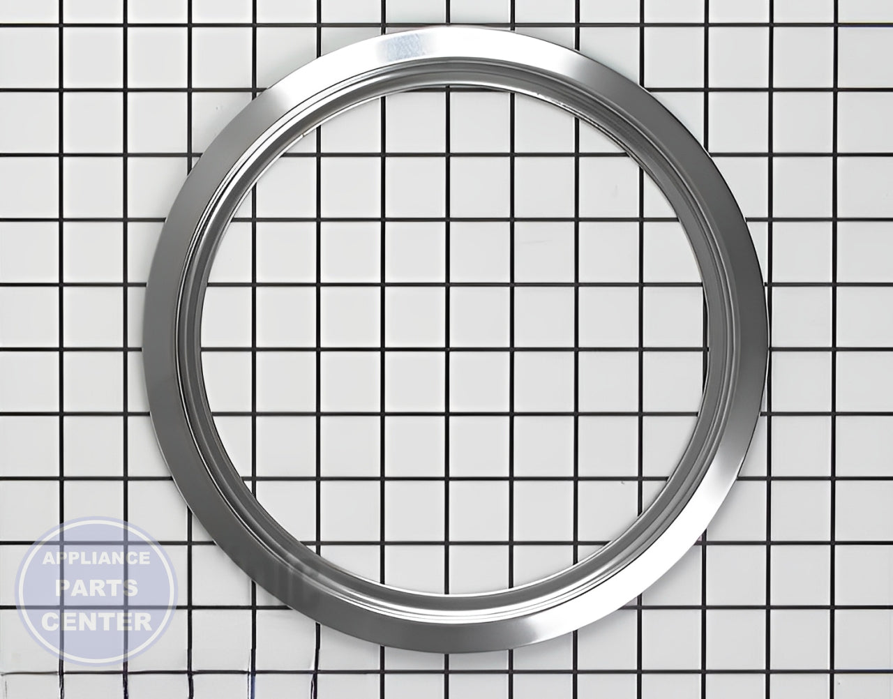 GEH 8 INCH CHROME TRIM RING - ELEC - Main view showing shiny chrome finish for GEH models