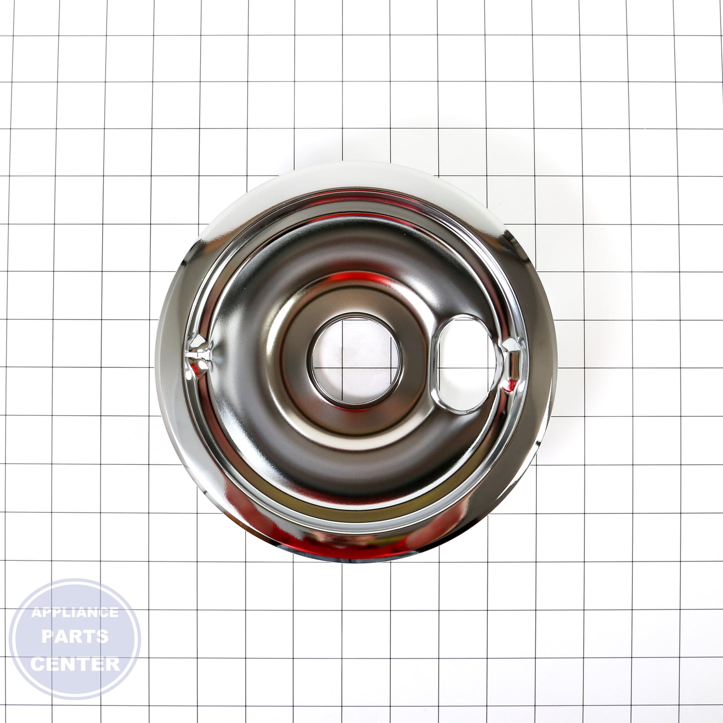 6 INCH CHROME BURNER BOWL - ELEC WB32X5075 - Detailed view of high-quality chrome material