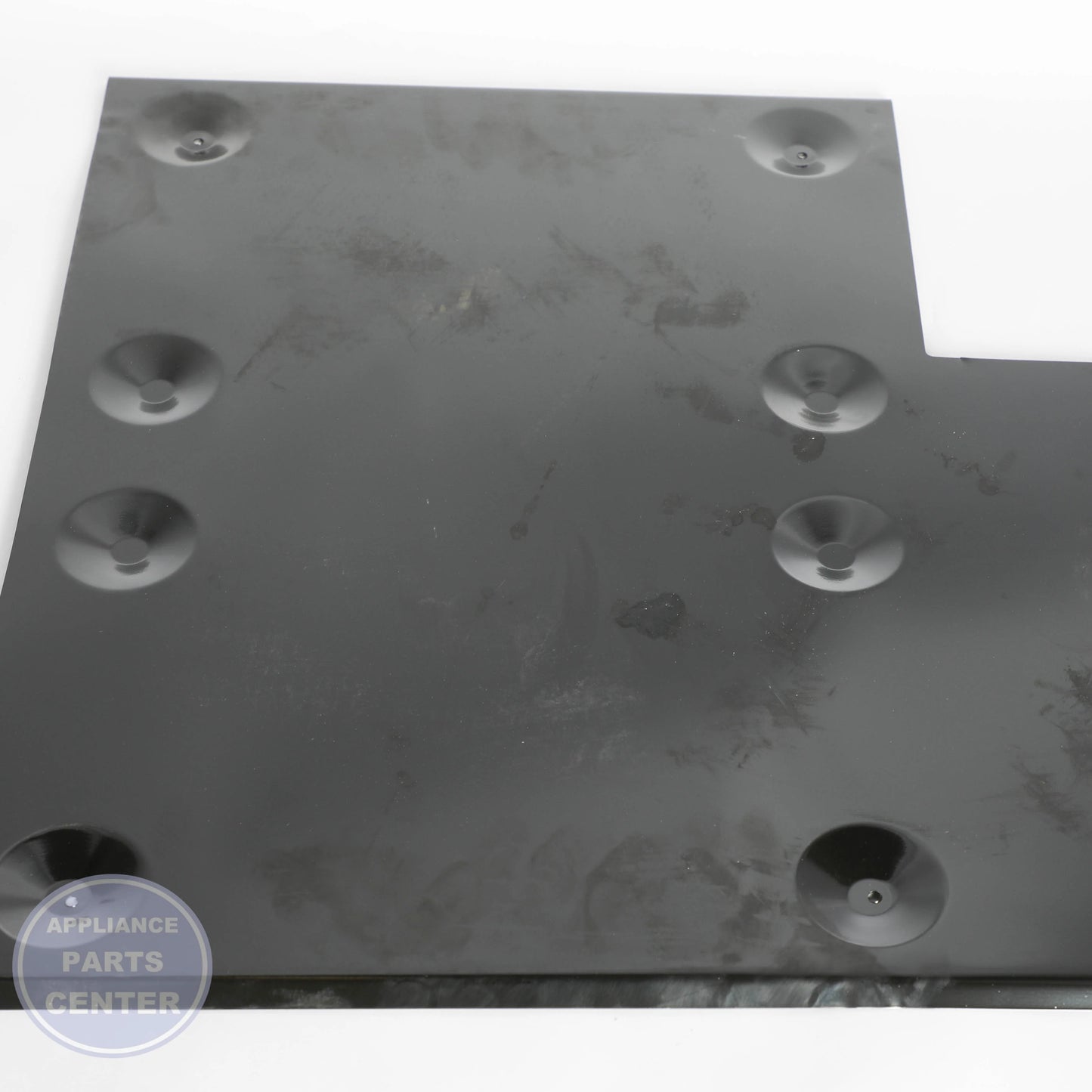 BURNER BOX BOTTOM SHIELD WB34T10029 - Side view with durable measurements
