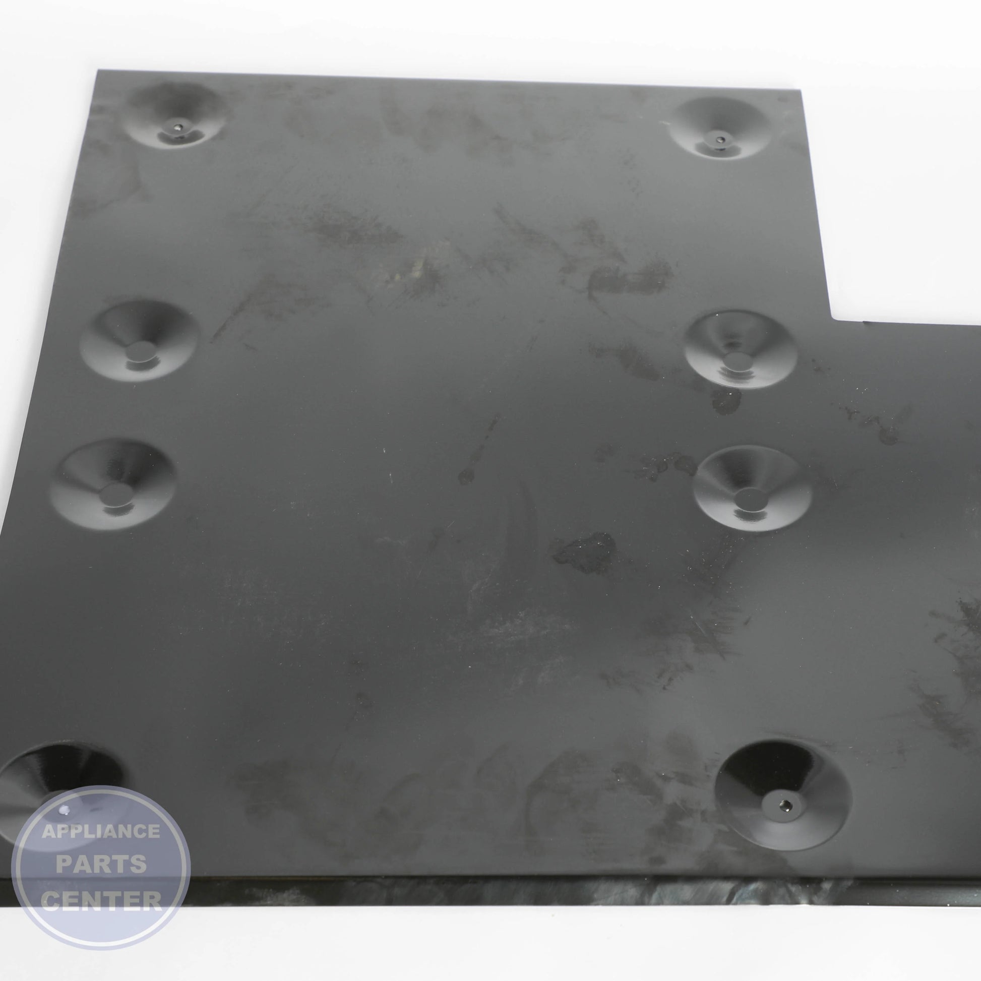 BURNER BOX BOTTOM SHIELD WB34T10029 - Side view with durable measurements