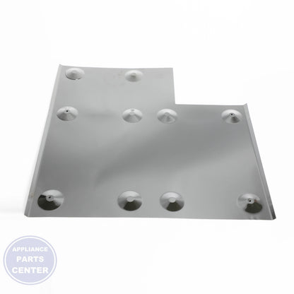 GEH BURNER BOX BOTTOM SHIELD WB34T10029 - Installation in GEH Range model showcasing key mounting points