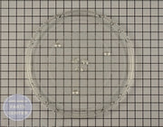 GE Glass Tray WB39X10032 - Main view showing smooth rotation for GE, Hotpoint, Haier models