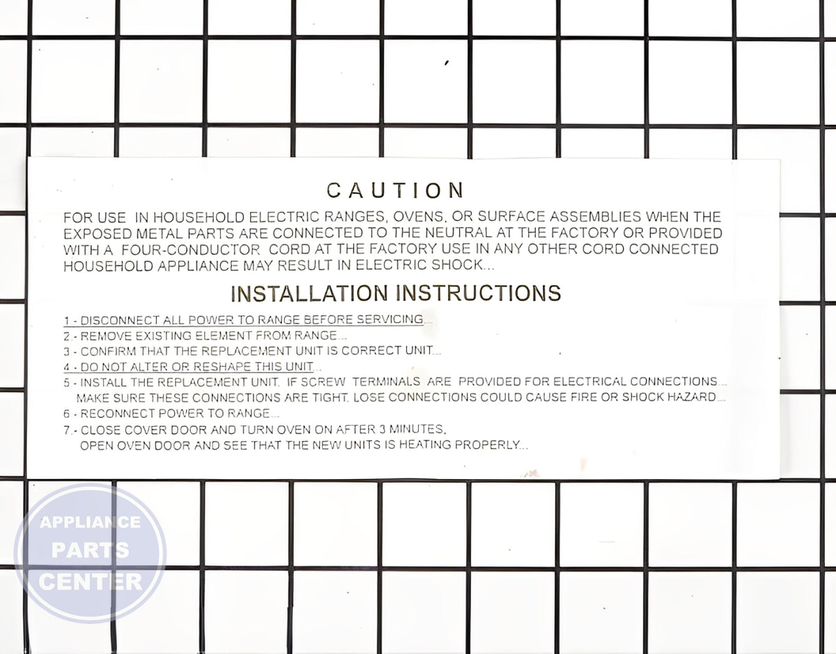 GE OVEN SELF-CLEAN BAKE ELEMENT WB44X200 - Detailed view of 17 inches length element
