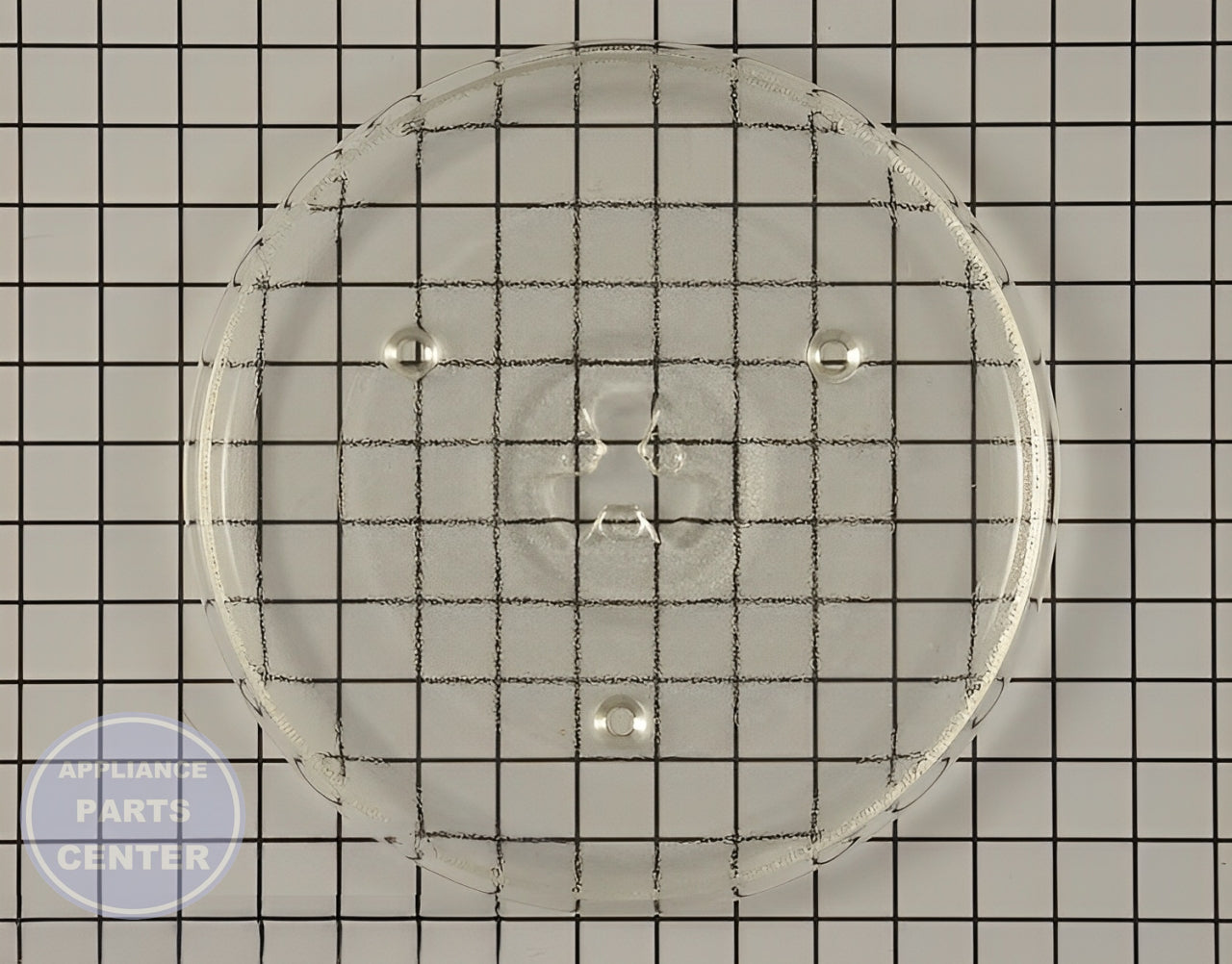 GE Glass Tray WB48X26755 - Main view showing rotation support for GE and Hotpoint microwaves