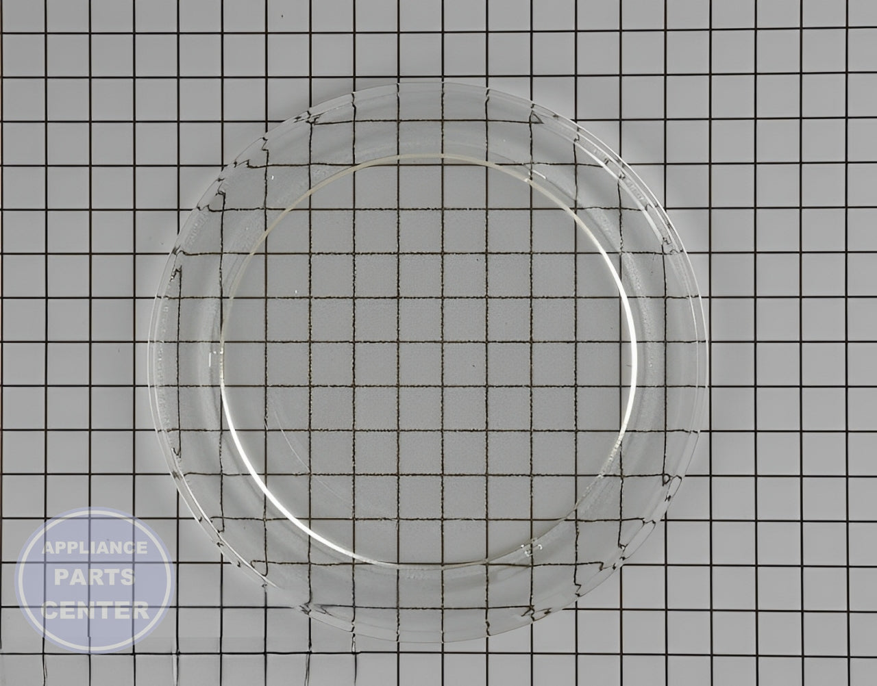 GE Glass Tray WB49X10139 - Main view showing durable glass construction for GE microwaves