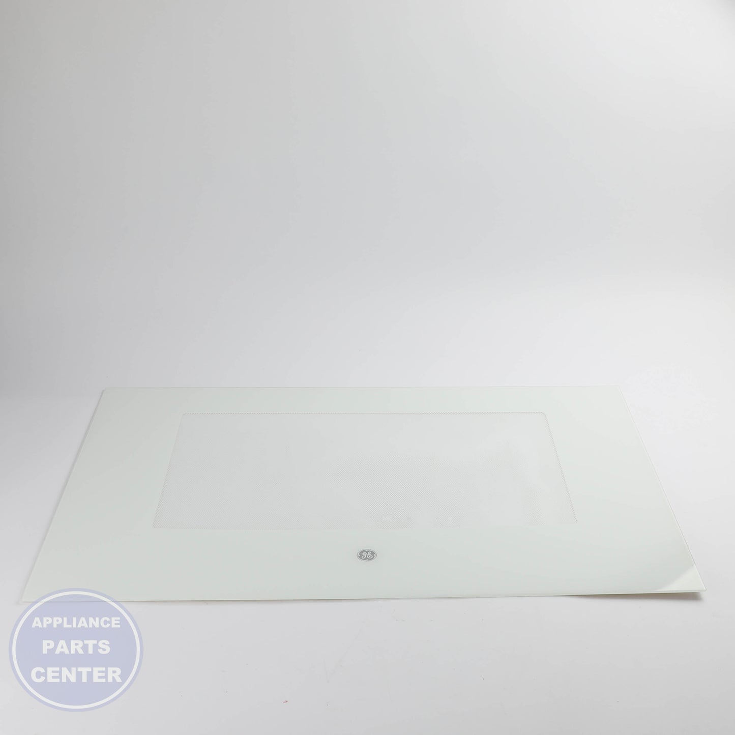 GLASS OVEN DOOR WB56X21369 - Detailed view of high-temperature resistance