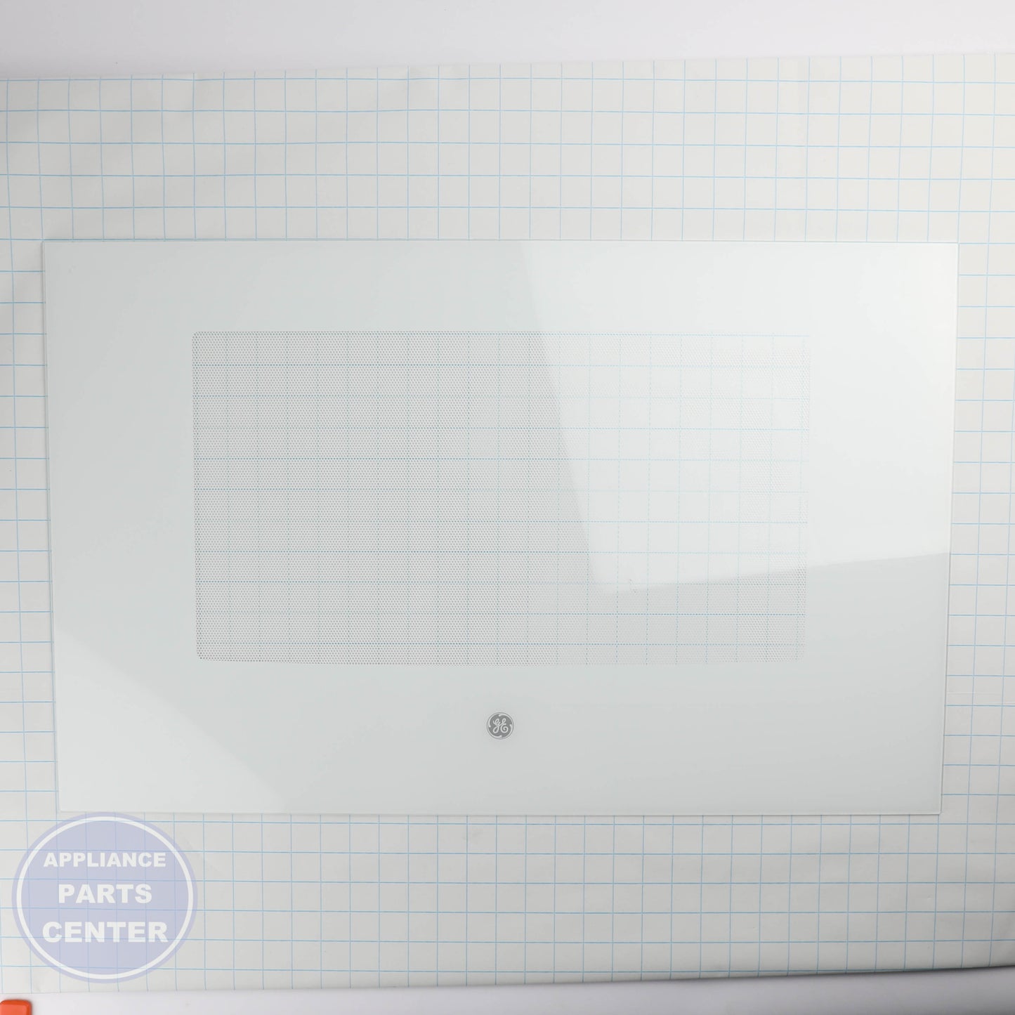 GLASS OVEN DOOR WB56X21369 - Side view with precise dimensions