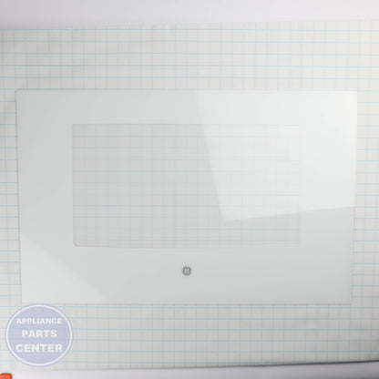GLASS OVEN DOOR WB56X21369 - Side view with precise dimensions