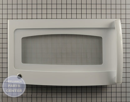 GE Microwave Door Assembly WB56X24440 - Main view showing tight seal for GE models