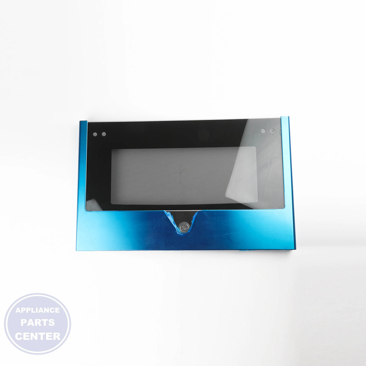 GEH RANGE GLASS OVEN DOOR WB56X24968 - Installation in specific model showing mounting points