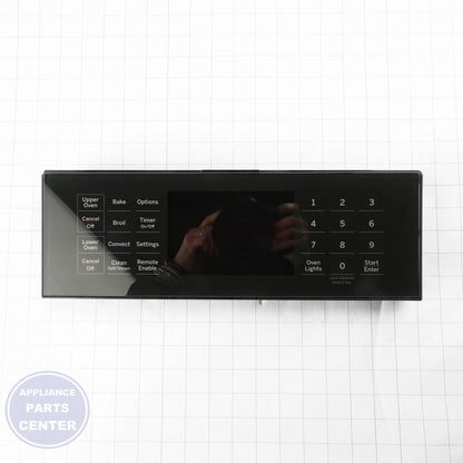 GEH RANGE GLASS AND TOUCH BOARD ASSEMBLY WB56X28191 - Installation in specific model showing key mounting points