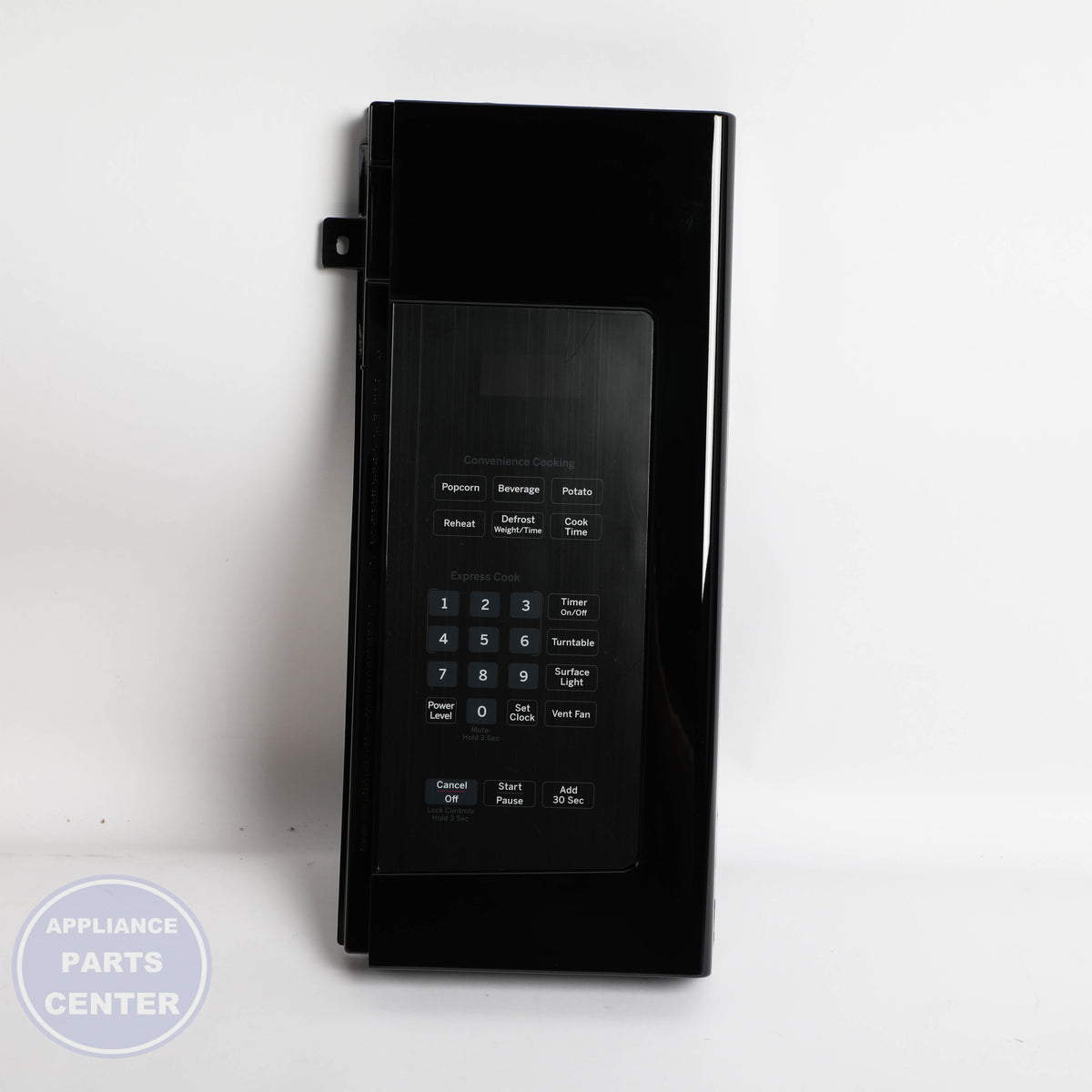 BLACK CONTOLR PANEL WHITE LED WB56X29975 - Side view with specific measurements