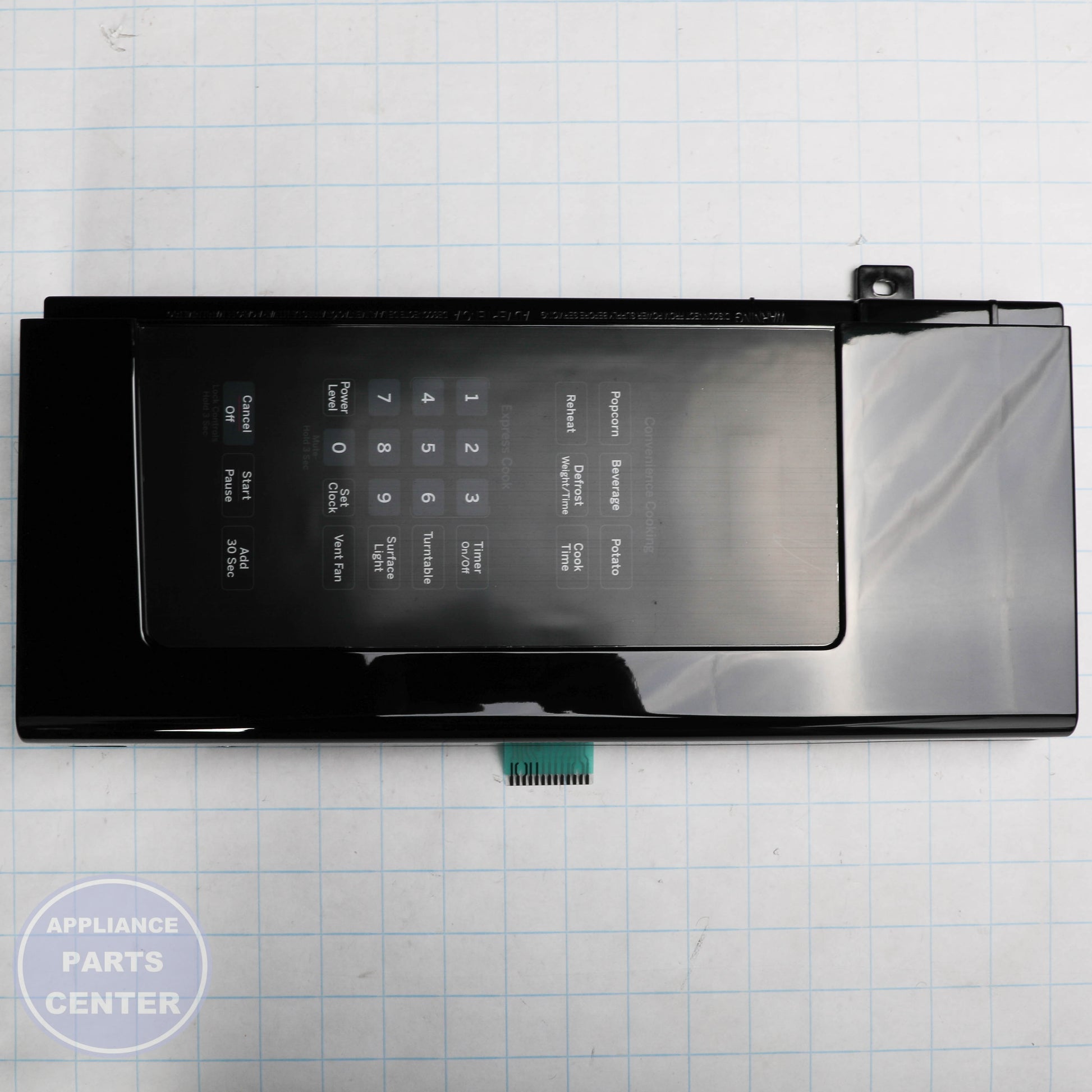 GEH BLACK CONTOLR PANEL WHITE LED WB56X29975 - Installation in GEH model showing mounting points