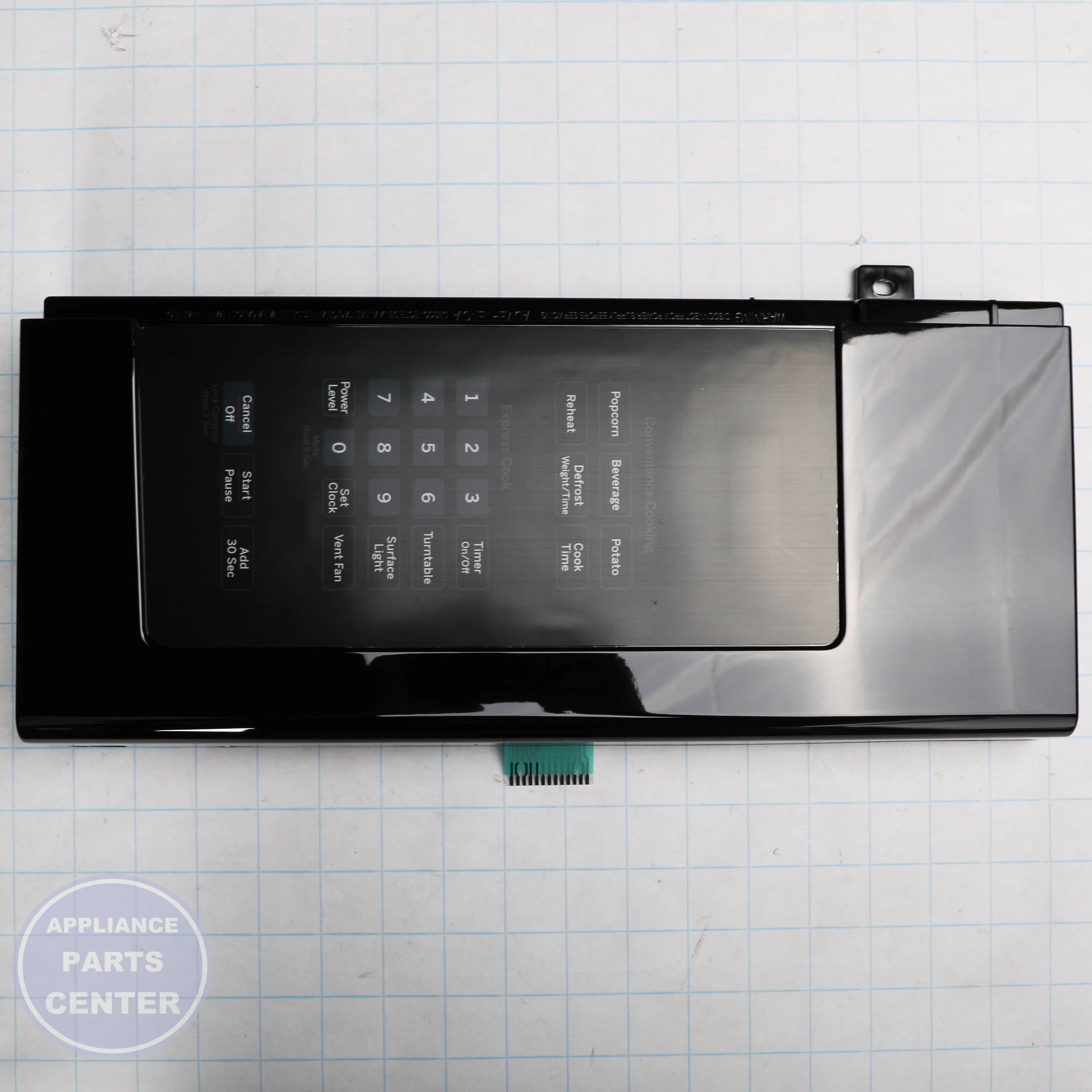 GEH BLACK CONTOLR PANEL WHITE LED WB56X29975 - Installation in GEH model showing mounting points