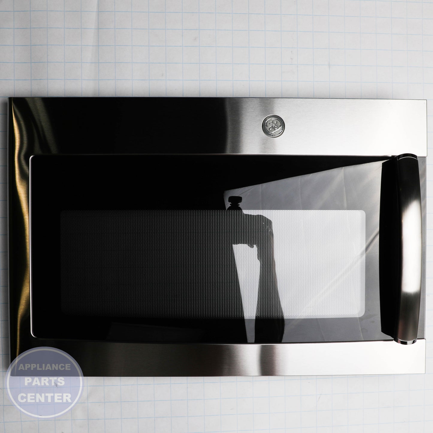 STAINLESS STEEL DOOR WITH FLAT GE LOGO WB56X30944 - Side view with 20 lbs capacity