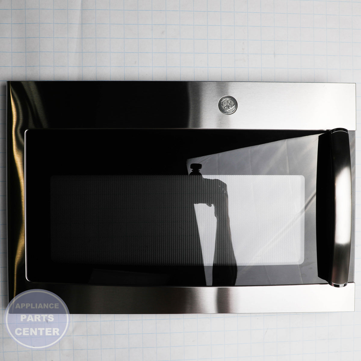 STAINLESS STEEL DOOR WITH FLAT GE LOGO WB56X30944 - Side view with 20 lbs capacity