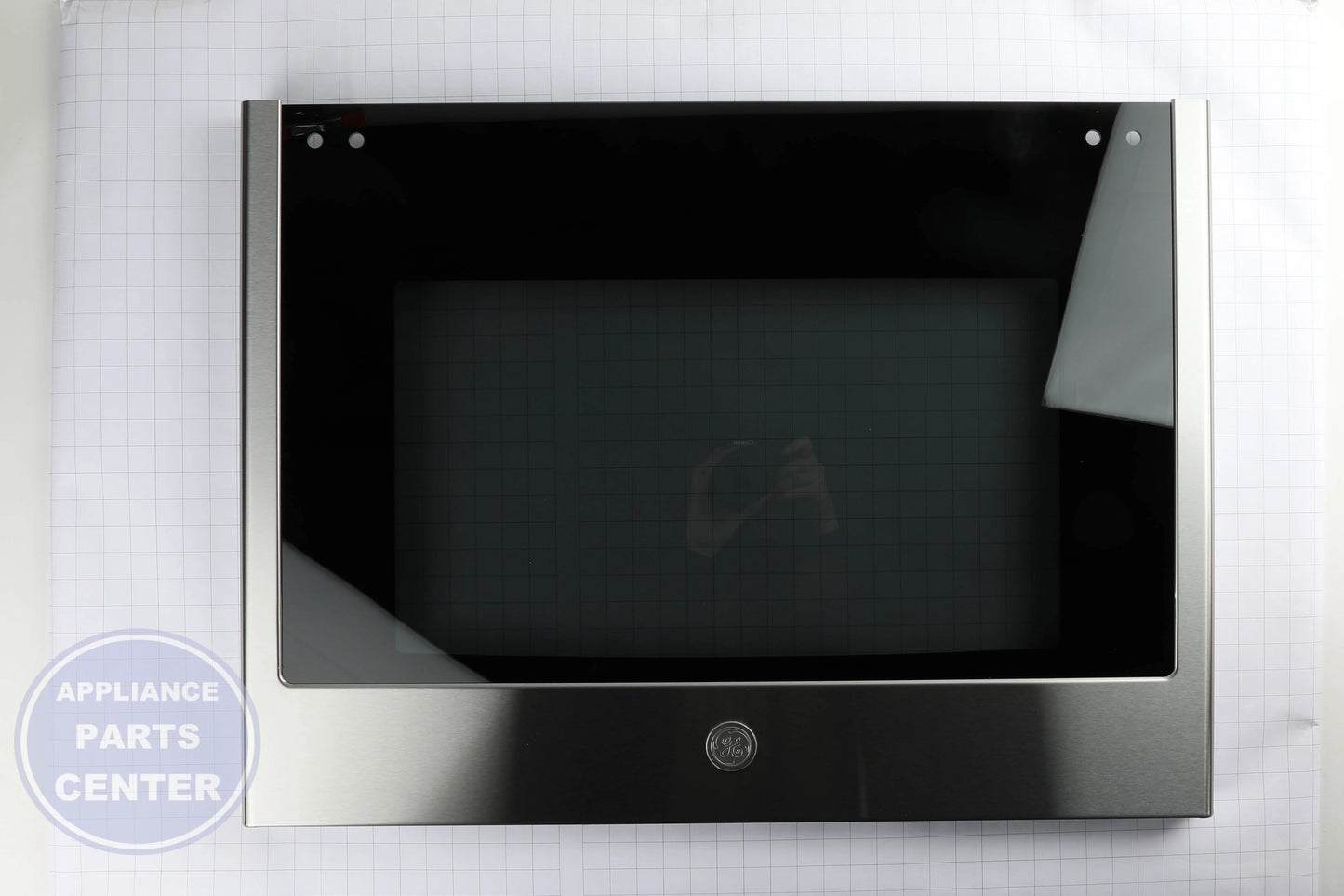 GEH GLASS AND PANEL DOOR ASM WB56X37991 - Installation in GEH model showing key mounting points