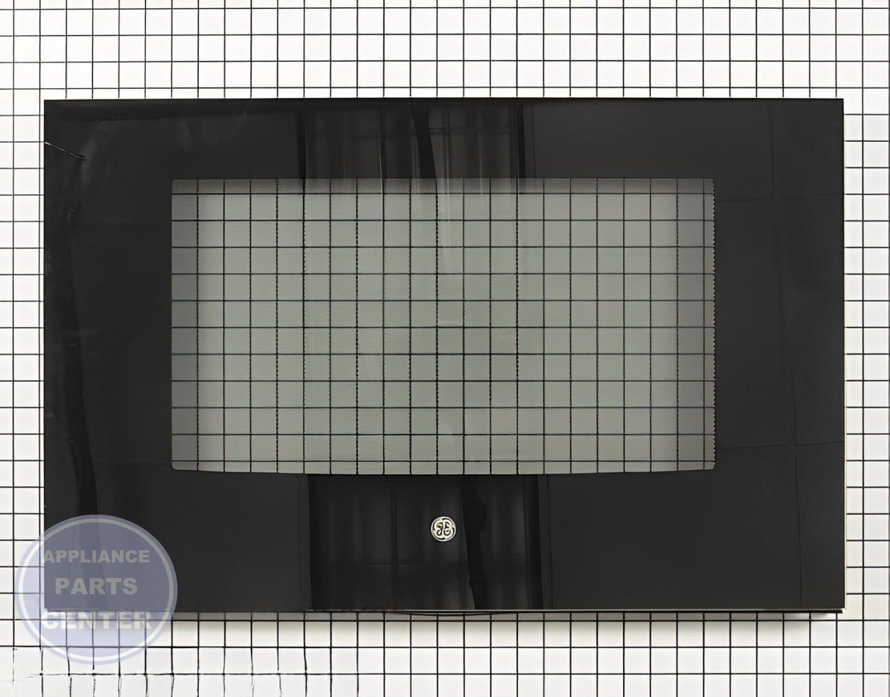 GE Outer Door Glass WB57X21391 - Main view showing transparent glass for GE XL44 Series