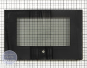 GE Outer Door Glass WB57X21391 - Main view showing transparent glass for GE XL44 Series