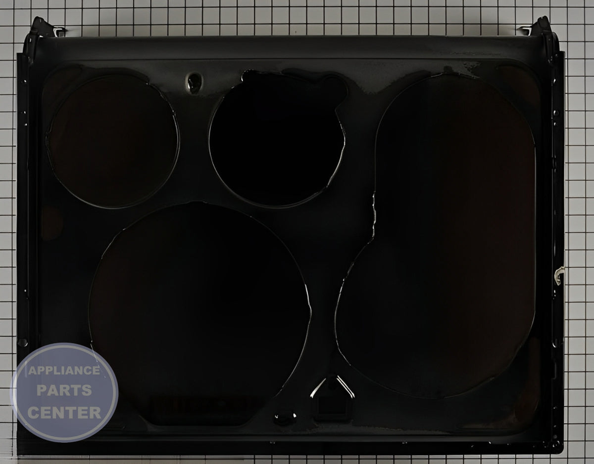 RANGETOP GLASS ASM (BK) WB62X26649 - Detailed view of high-heat resistant technical features