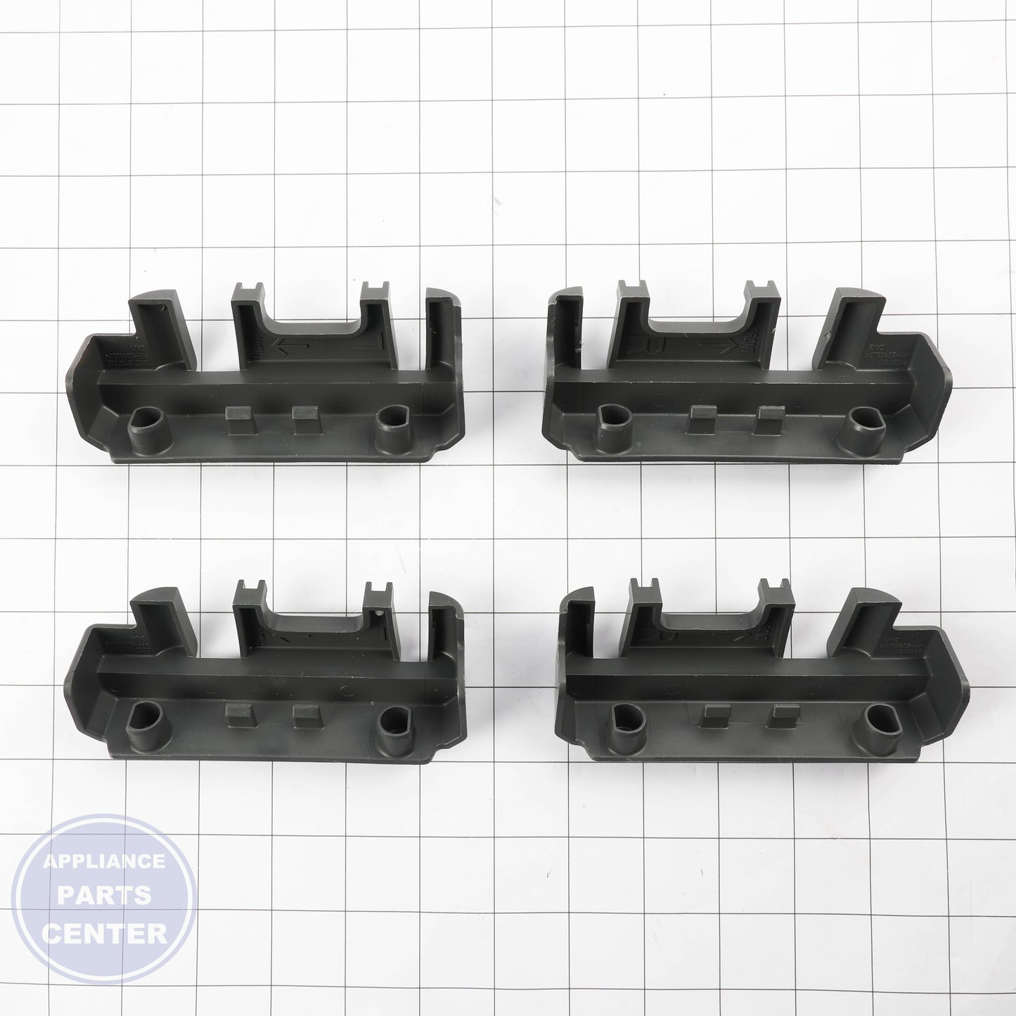 RACK CARRIER AND ROLLER KIT WD01X35298 - Side view with durable components and measurements