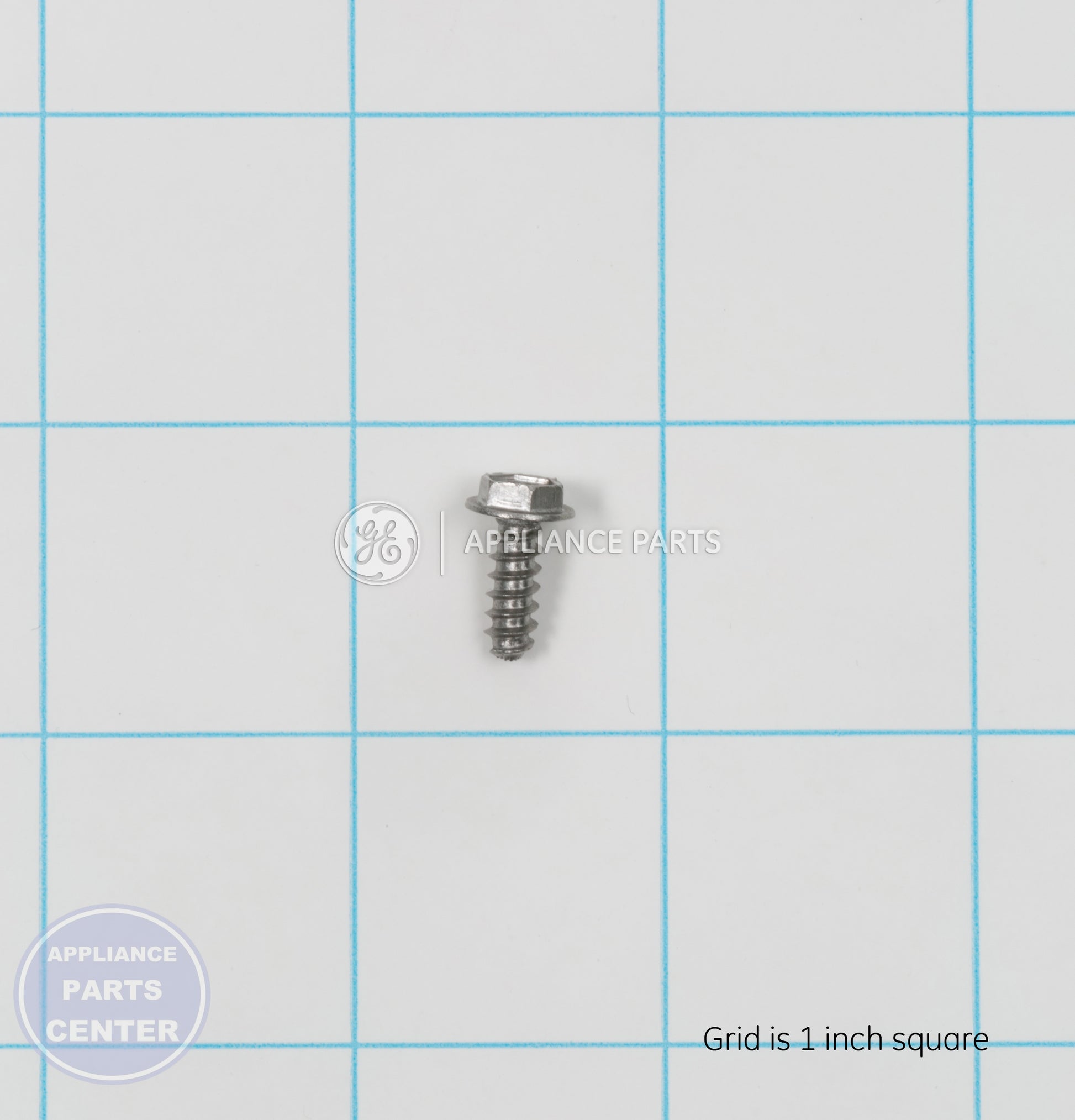 GEH SCREW 8-16 HXW 1/2 SS WD02X10067 - Main view showing stainless steel construction for GEH models