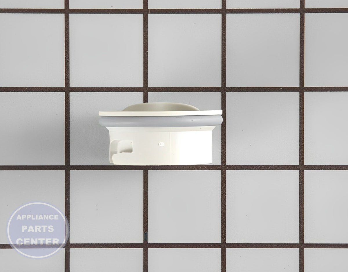 GE DISHWASHER DISPENSER CAP WD12X10122 - Detailed view of secure lid design