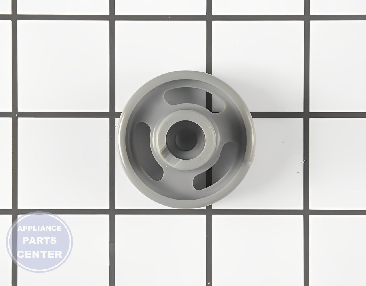 GE DISHWASHER LOWER DISH RACK STUD AND ROLLER WD12X10231 - Detailed view of durable Shaft and Wheel