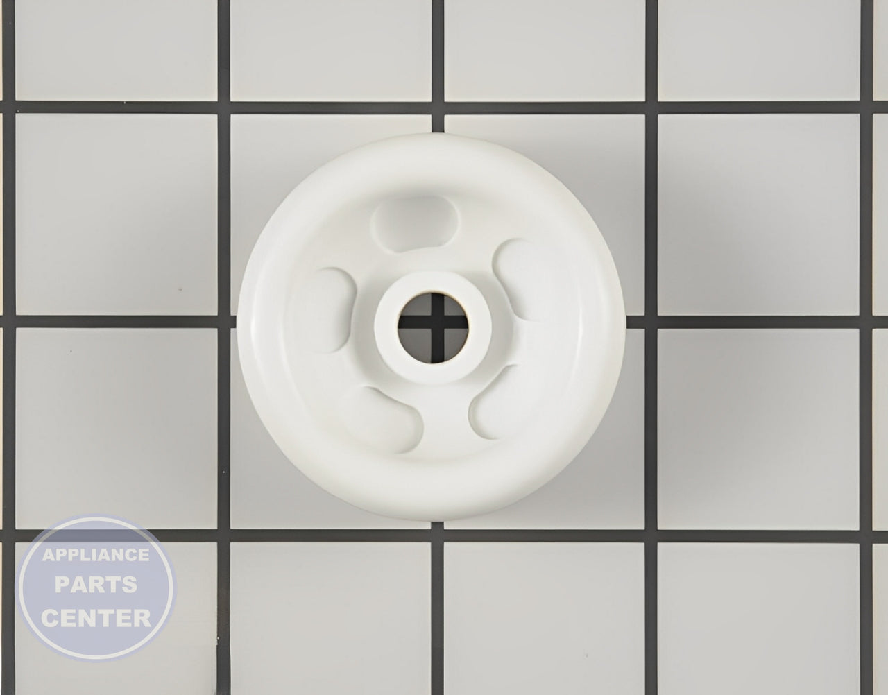 GE DISHWASHER LOWER RACK ROLLER (WHITE) WD12X10262 - Main view showing smooth gliding for GE dishwashers