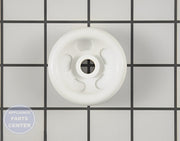 GE DISHWASHER LOWER RACK ROLLER (WHITE) WD12X10262 - Main view showing smooth gliding for GE dishwashers