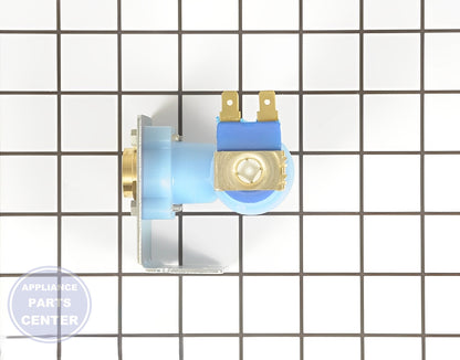GE DISHWASHER WATER VALVE ASSEMBLY WITH SCREWS - Side view with precise measurements
