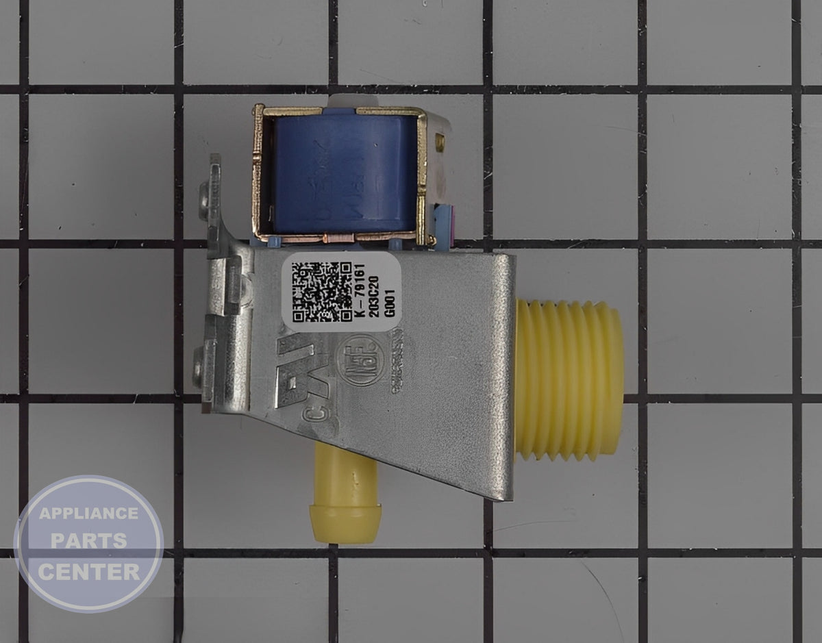 GE WATER INLET VALVE WD15X26078 - Side view with precise measurements