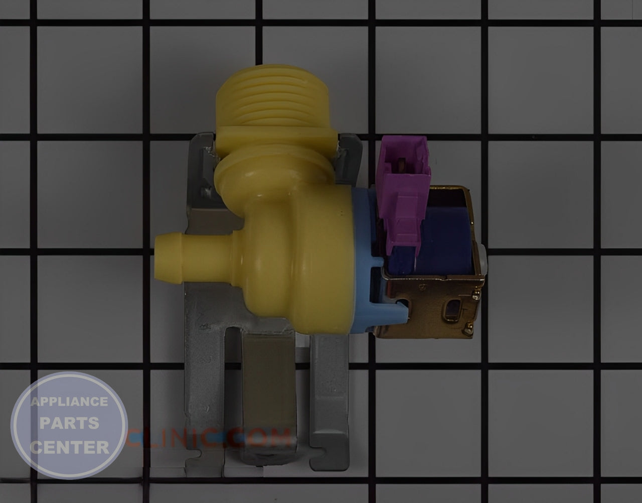 GE DISHWASHER WATER VALVE ASSEMBLY WD15X27703 - Side view with precise measurements
