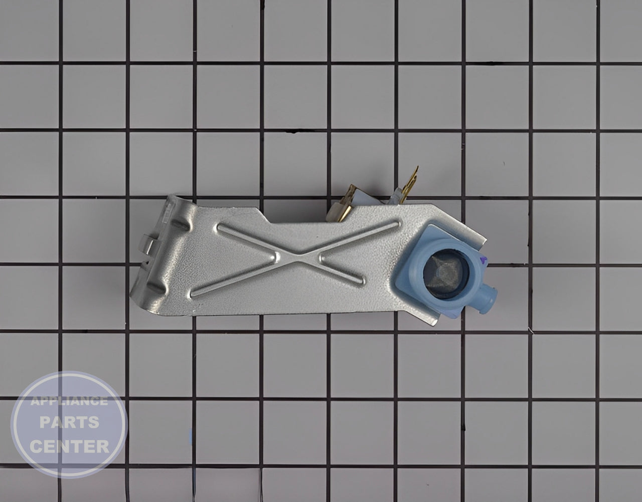 GE WATER INLET VALVE WD15X28379 - Detailed view of valve and float assembly