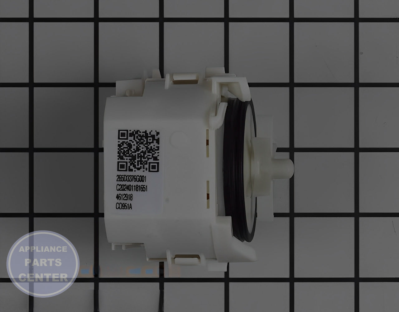 GE DISHWASHER VARIABLE SPEED DRAIN PUMP AS WD19X25622 - Side view with 10 gallons per minute processing capacity