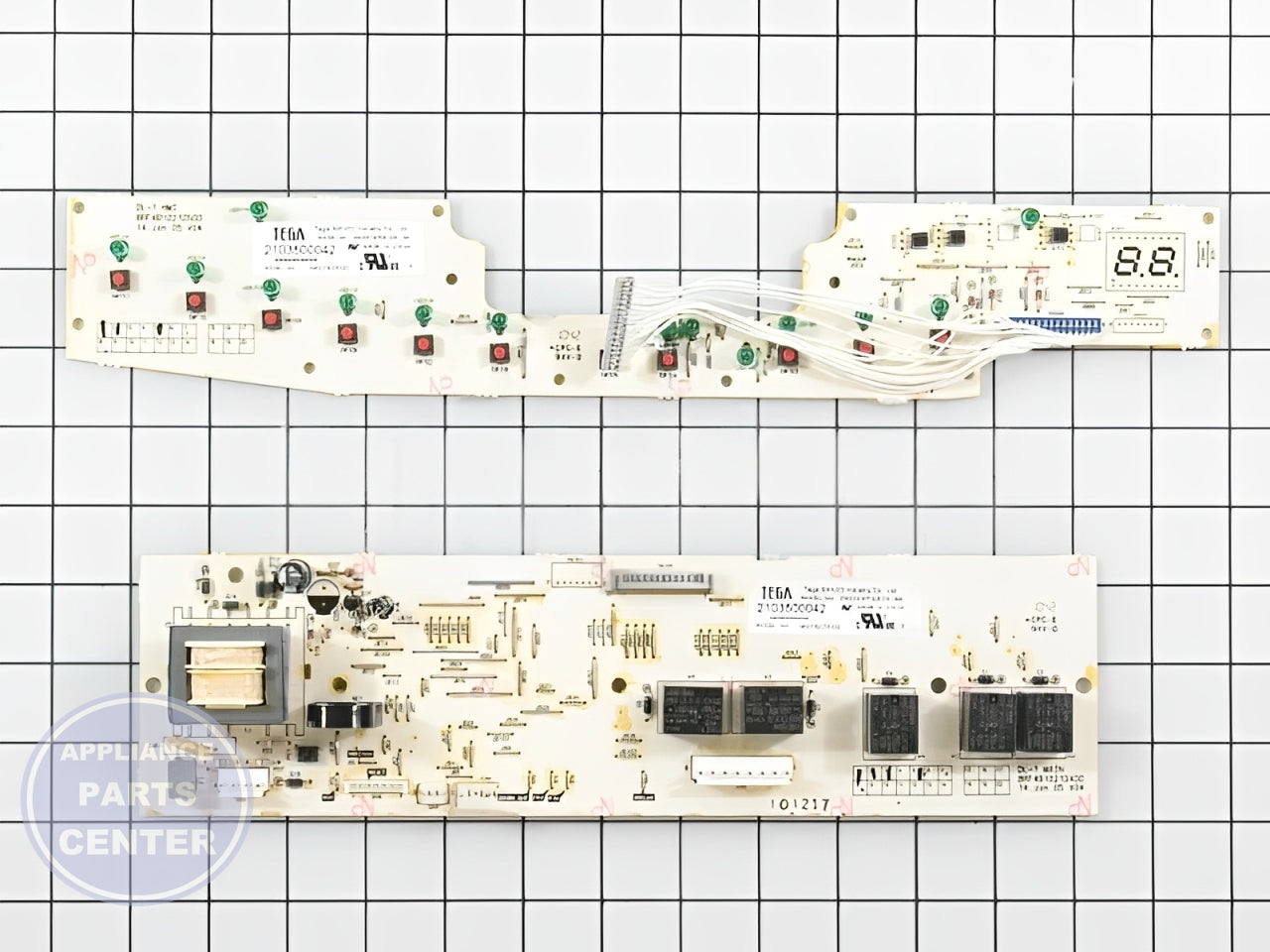 GE Dishwasher Main Control and Tactile Board Kit WD21X10378 - Detailed view of control board with technical details