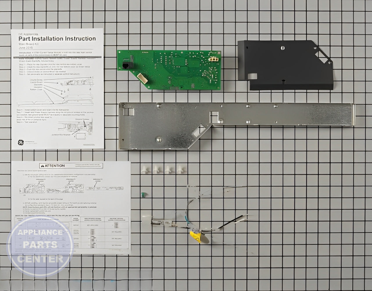 GE DISHWASHER MAIN CONTROL BOARD KIT WD21X22278 - Detailed view of circuit board and timer specifications