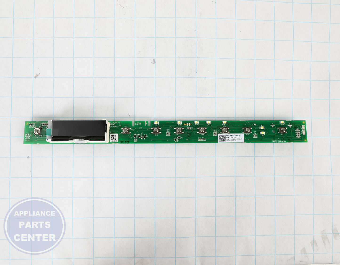 KIT SVC UI LCD FFSTN WD21X23464 - Side view with display specifications